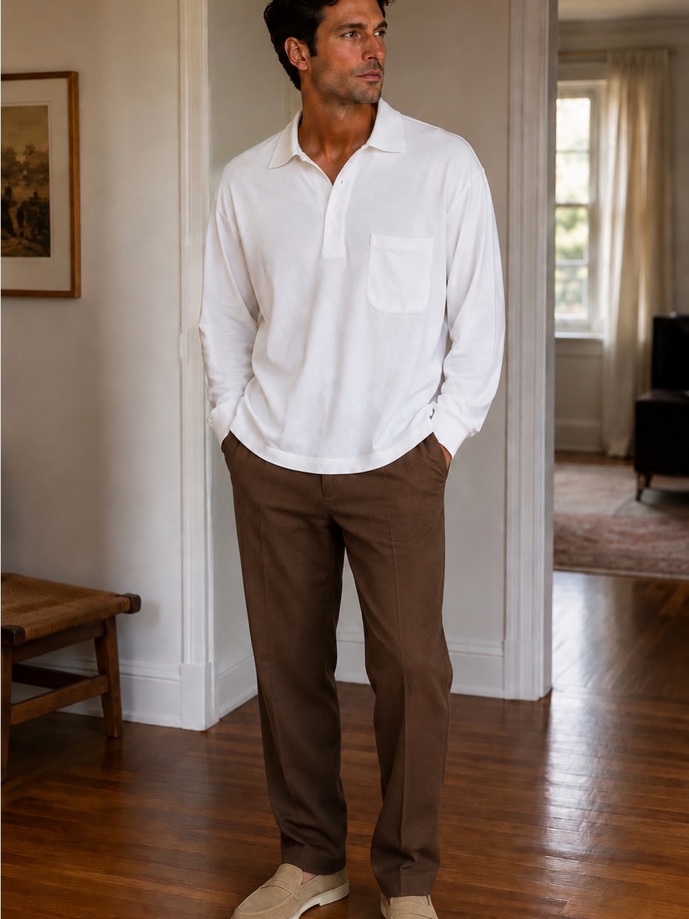 Loro Piana Men’s Long-Sleeve Polo – New With Tags